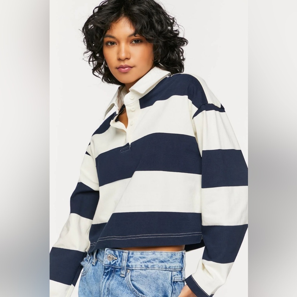 🔸 NOBO Cropped Rugby Shirt